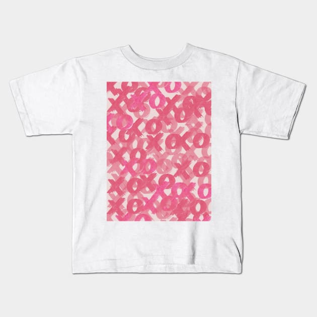 Preppy Pink Maximalist Y2k XO Design Kids T-Shirt by VanillaArt